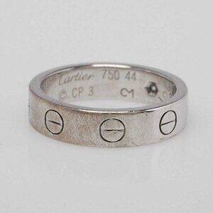Cartier 18k White Gold and One Diamond LOVE Ring Size